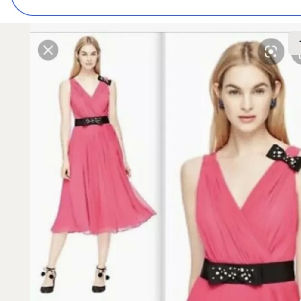 Kate Spade hot pink embellished chiffon dress Size 8